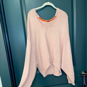 Free people pink knit sweater